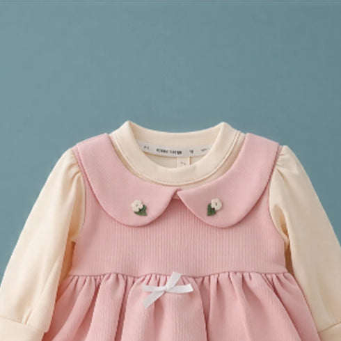 Baby Girls Formal Pink Frock For Winter 16709