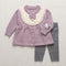 Baby Girls Purple and Grey Woolen Frock and Trouser Suit 6-24 Months