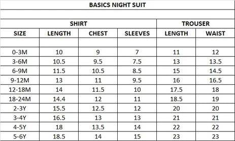 Basics Infants Roundneck Night Suit -NB to 2 Years Elephant 17464