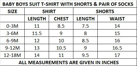 Baby Boys Suit T-Shirt With Shorts & Pair Of Socks 15651