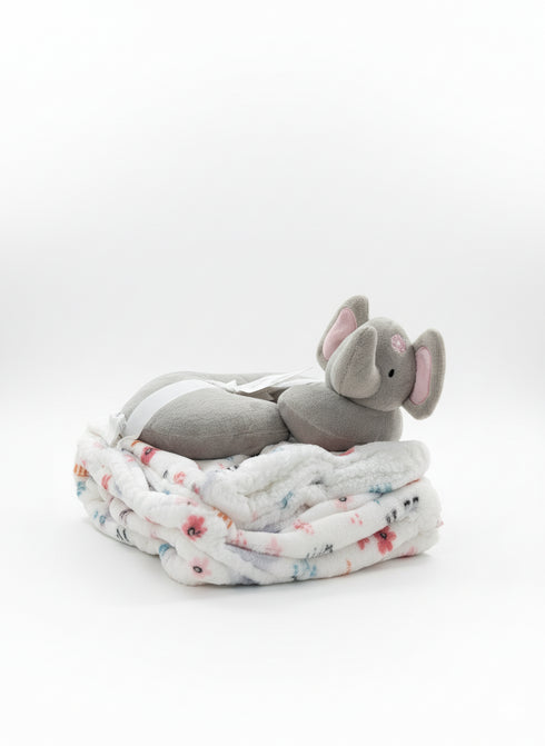 Soft Minky Baby Blanket With Stuff Toy U Pillow 17079 (76x91CM)