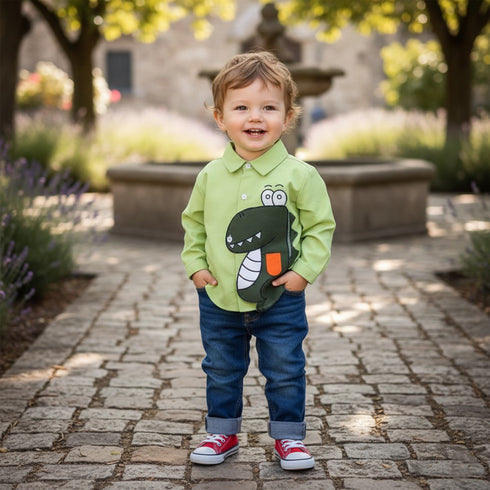 Kids Exclusive 2Pc Suit Cotton Shirt With Trouser Set 17339