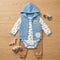 Jurassic Baby Boys Suits in Blue White & Brown 0–9M