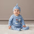 Infants 4Pc Suit Set Long Sleeves Shirt With Bodysuit Footed Trouser & Cap 17455