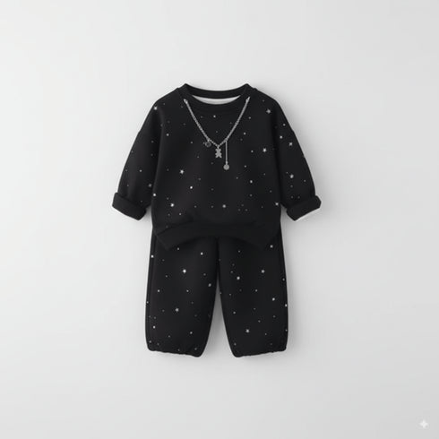 Baby Girls 2pc Suit Sweatshirt With Trouser Set 16734
