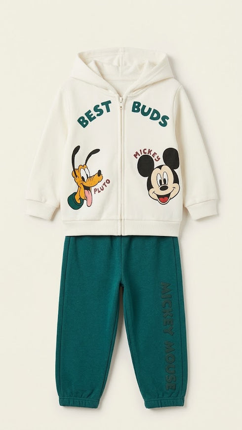 Mickey Tracksuit for Toddler Boys White and Green 2–8 Years