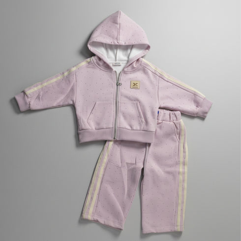 Baby Girls 2pc Suit Zipper Jacket With Trouser Set 16733
