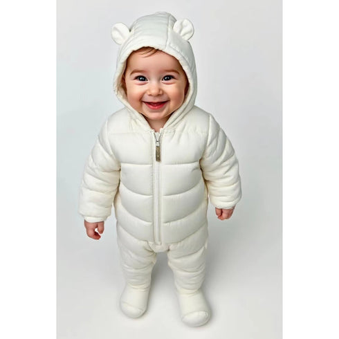 Infants Stuffed Padded Hooded Romper 16794