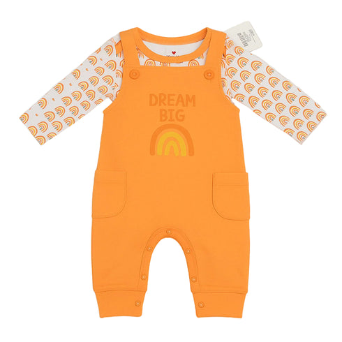 Basics Baby Girls 2pc Suit Set Dangri With Long Sleeves Bodysuit 17131
