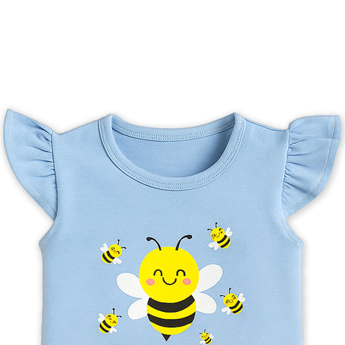 Baby Girls Suit Cotton Rich T-Shirt With Shorts Set 16472