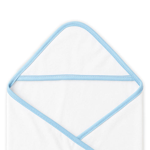 Infant Soft Cotton Hooded White & Blue Wrapping Sheet 16394