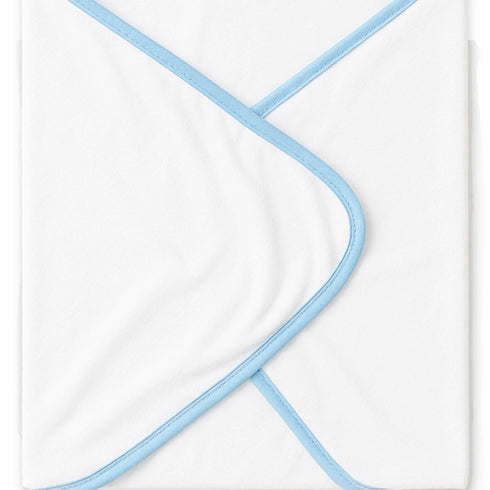 Infant Soft Cotton Hooded White & Blue Wrapping Sheet 16394