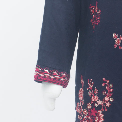 Floral Embroided Navy Festive Eastern Wear Girls Shalwar Kameez Suit 16038