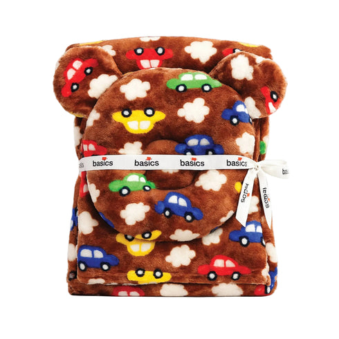 Soft Minky Baby Blanket With Stuffed Head Pillow 17284 Cars