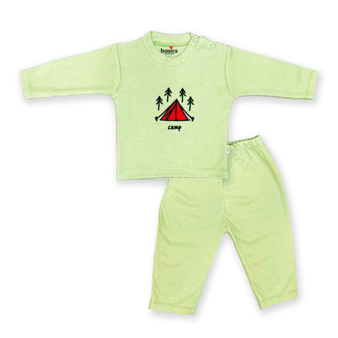 Basics Infants Roundneck Night Suit -NB to 2 Years Camp 17459