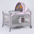 Baby Nursery Center Playard Infant Playpen with Bassinet & Toy Canopy – Grey Pink