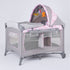 Baby Nursery Center Playard Infant Playpen with Bassinet & Toy Canopy – Grey Pink