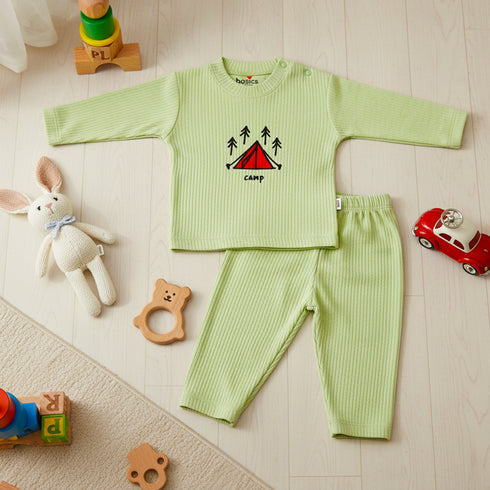 Basics Infants Roundneck Night Suit -NB to 2 Years Camp 17459