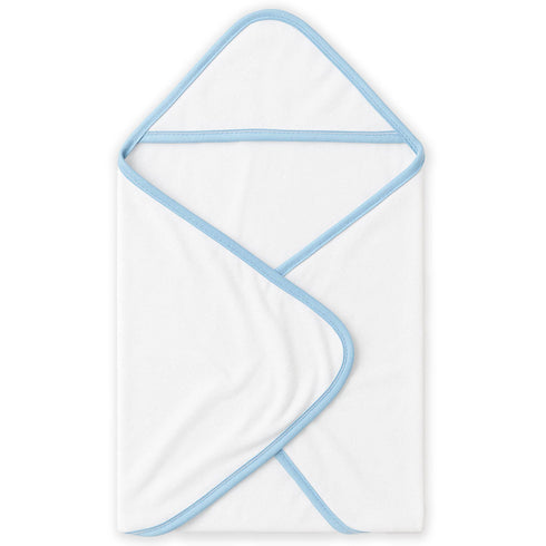 Infant Soft Cotton Hooded White & Blue Wrapping Sheet 16394