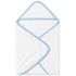 Infant Soft Cotton Hooded White & Blue Wrapping Sheet 16394