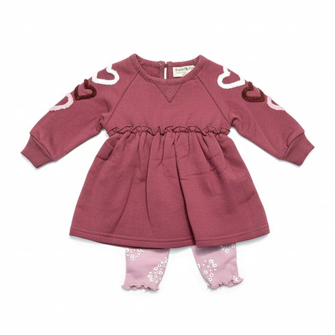 Baby Girls 2pc Suit Set Fleece Frock With Trouser 16821