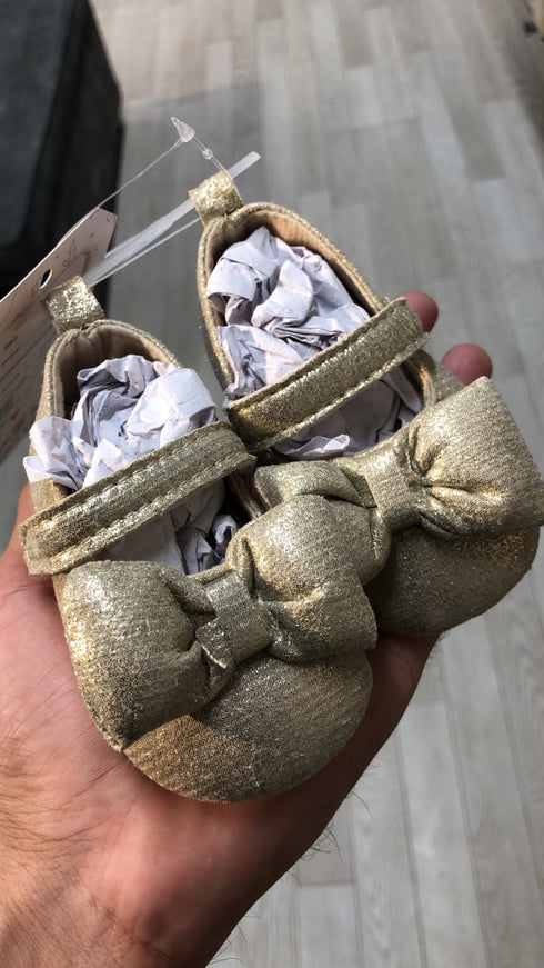 Gold Baby Girls Footwear Prewalker Pump Shoes 0–18 Months