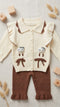 Woolen Kitty Baby Girl Dresses Sweater Trouser Set 0-24M