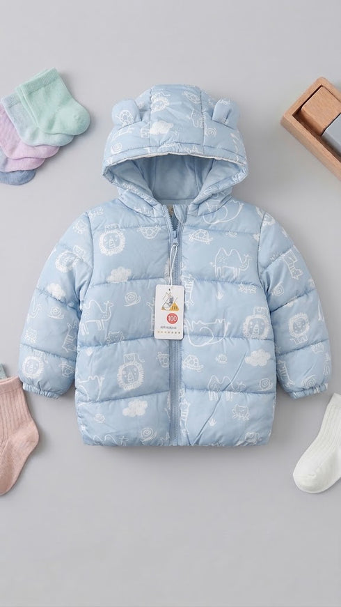 Boys Blue Safari Puffer Jacket 3–6 Years