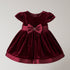 Baby Girls Frilled Velvet Maroon Party Frock 16811
