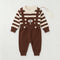 Woolen Baby Boys Dangri Set with Sweater Brown Striped 6–24 Months