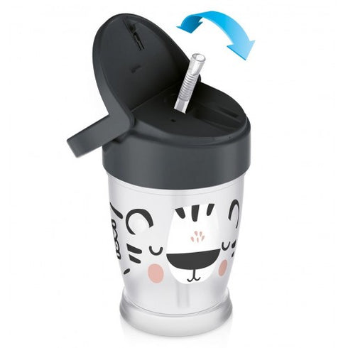 LOVI Cup with Straw JUNIOR 250ml Salt & Pepper 35/356