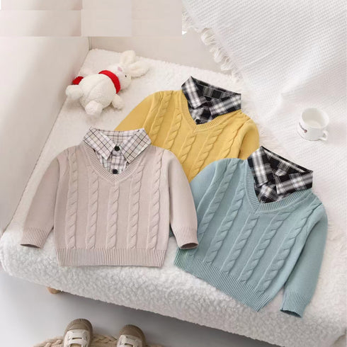 Toddler Boys Soft Wool Formal Sweater 17326