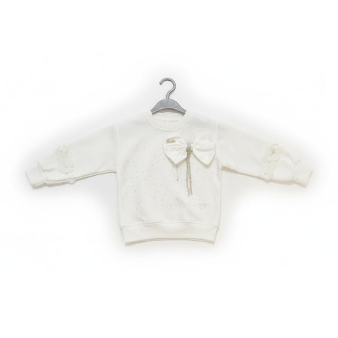 Exclusive Sweatshirt for Girls With Bowknot Pearls Bunch Party Wear 16713