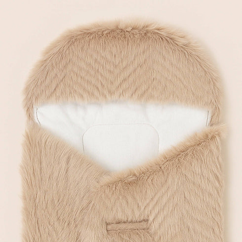 Baby Basics Cozy Snug Beige Furry Hooded Carrynest 17141