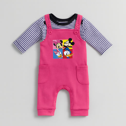 Basics Baby Girls 2pc Suit Set Dangri With Long Sleeves Bodysuit 17131