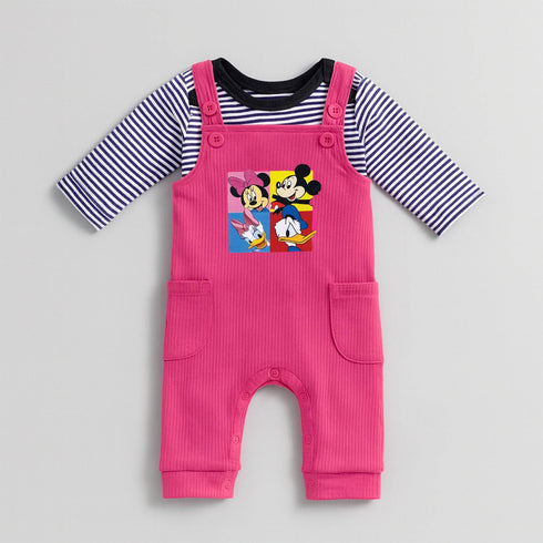 Basics Baby Girls 2pc Suit Set Dangri With Long Sleeves Bodysuit 17131