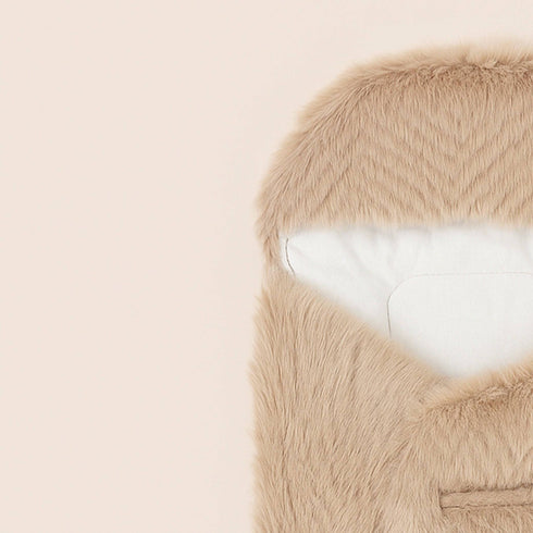 Baby Basics Cozy Snug Beige Furry Hooded Carrynest 17141