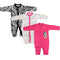 Basics Romper Set Pack Of 3 Cozy Sleep suits 0-24M Baby Zebra 15555