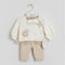 3Pc Suit Set Fleece Sweatshirt With Skirt Trouser 17430