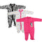 Basics Romper Set Pack Of 3 Cozy Sleep suits 0-24M Baby Zebra 15555