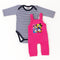 Basics Baby Girls 2pc Suit Set Dangri With Long Sleeves Bodysuit 17131