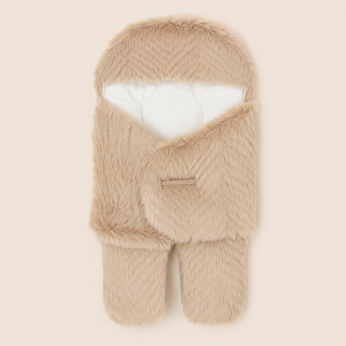 Baby Basics Cozy Snug Beige Furry Hooded Carrynest 17141