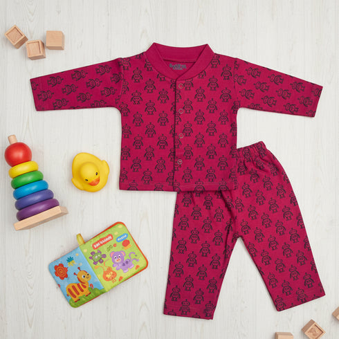 Basics Infants Night Suit -NB to 6Years Robots Printed 16936