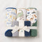 3Pc Hooded Baby Bath Towel Set with 3 Washcloths Dino Mite