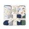 3Pc Hooded Baby Bath Towel Set with 3 Washcloths Dino Mite