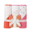 Hooded Baby Bath Towel Set with 3 Washcloths Red Pink White Mama’s Girl