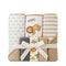 Hooded Baby Bath Towel Set with 3 Washcloths Brown White Roar