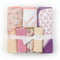 Hooded Baby Bath Towel Set with 3 Washcloths Purple Pink Sweetest Girl