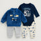 Infants 4pc Suit Set Bodysuit Puffer Sweatshirt With Trousers 16857