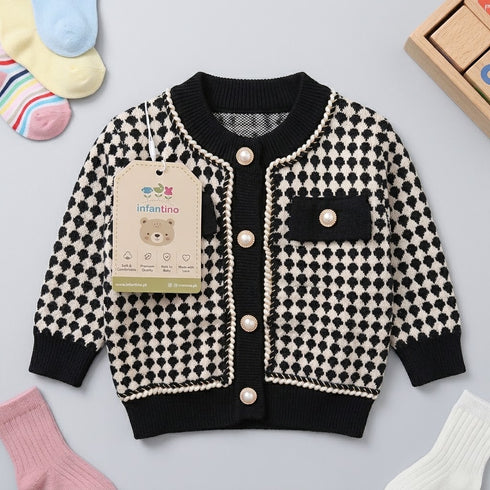 Woolen Baby Girls Black Top-Style Sweater Comfortable Fit 6–24 Months